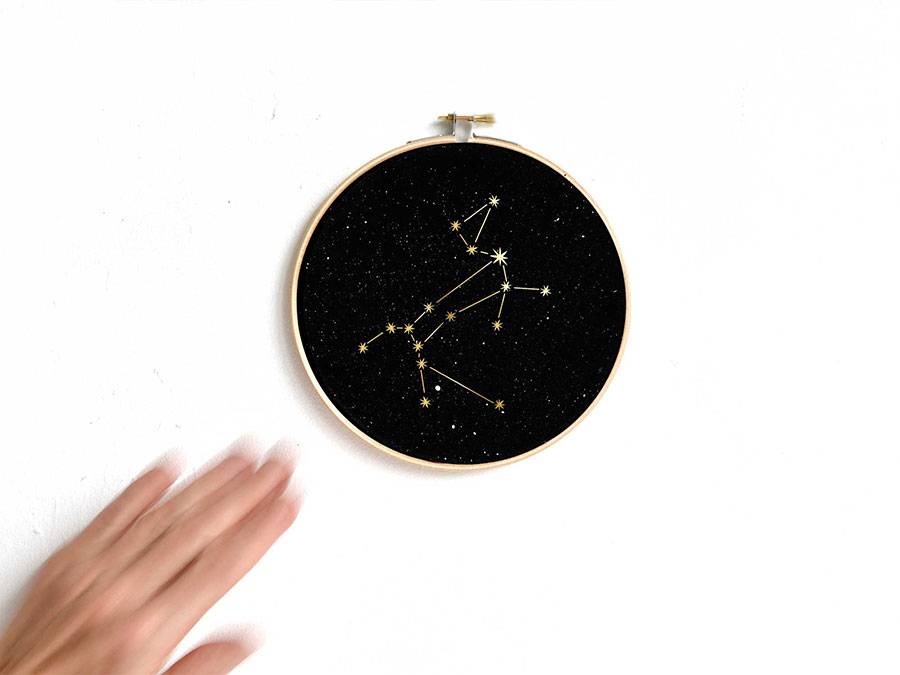 Renna Deluxe SIRIUS Sternbild Großer Hund Im Stickrahmen