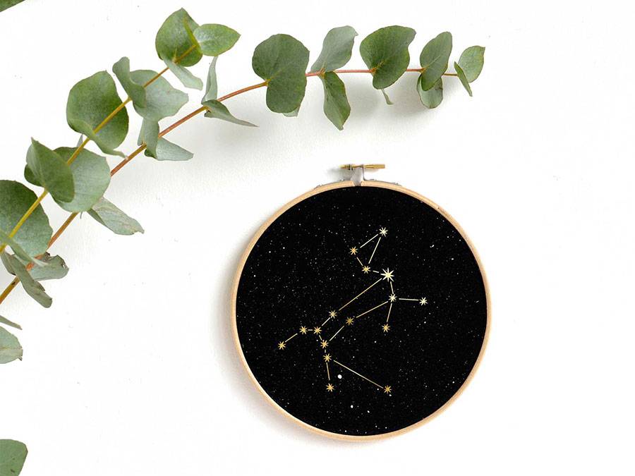 Renna Deluxe SIRIUS Sternbild Großer Hund Im Stickrahmen