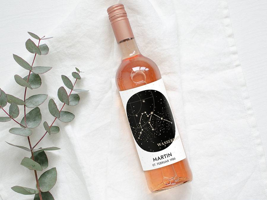 Renna Deluxe Sternzeichen Löwe | Personalisiertes Weinlabel