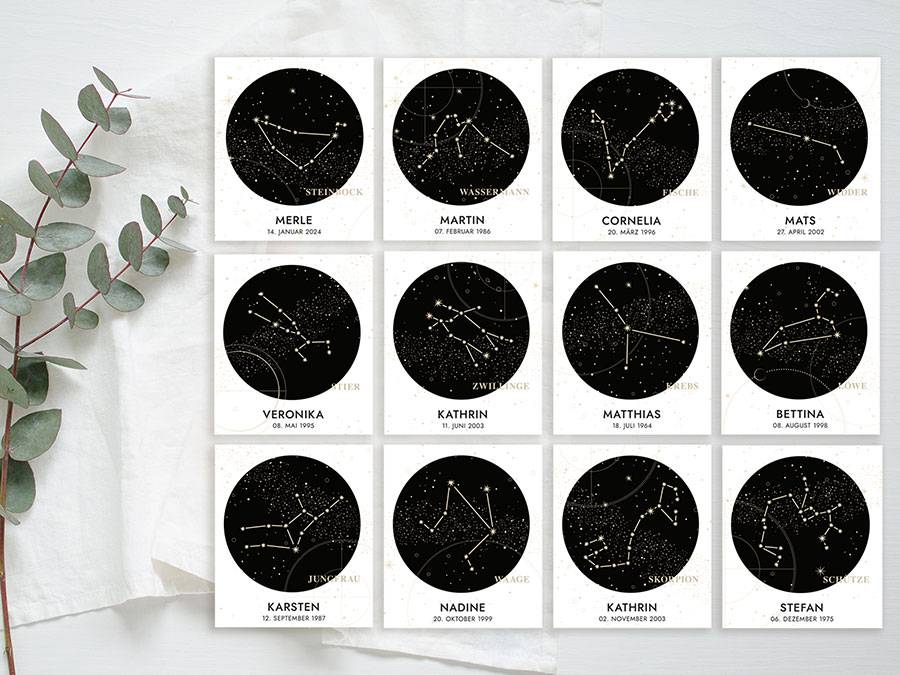 Renna Deluxe Sternzeichen Schütze | Personalisiertes Weinetikett