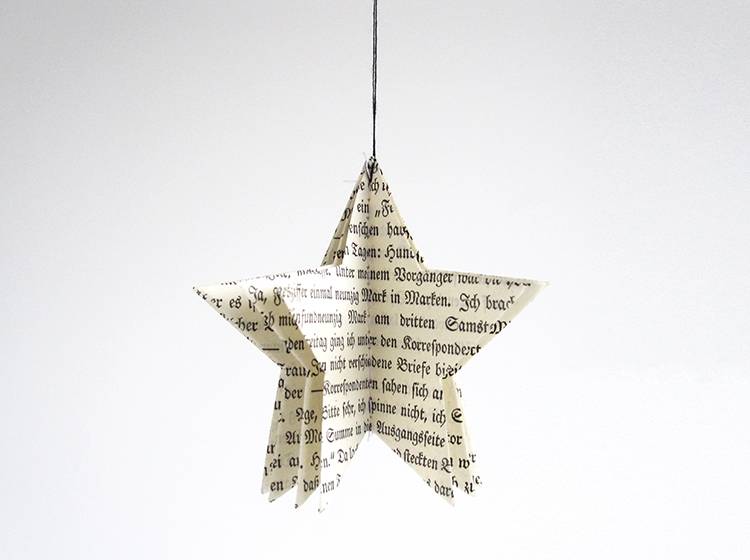 Renna Deluxe Weihnachtskarte Mit Stern Aus Vintage Papier