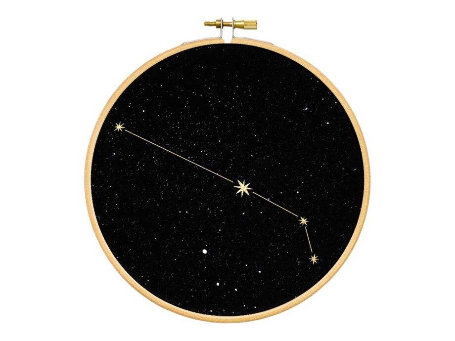 Renna Deluxe Widder Sternzeichen Bild im Stickrahmen