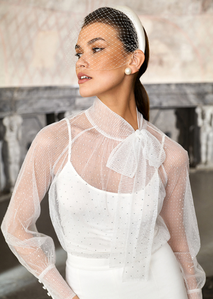 Riani BLUSE AUS CRYSTAL TULLE