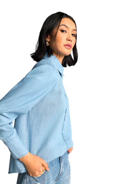 Riani BLUSE AUS LIGHT DENIM