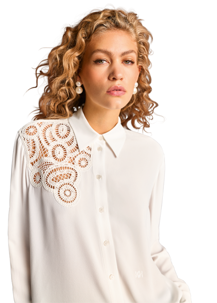 Riani BLUSE MIT MACRAMÉ-STICKEREI