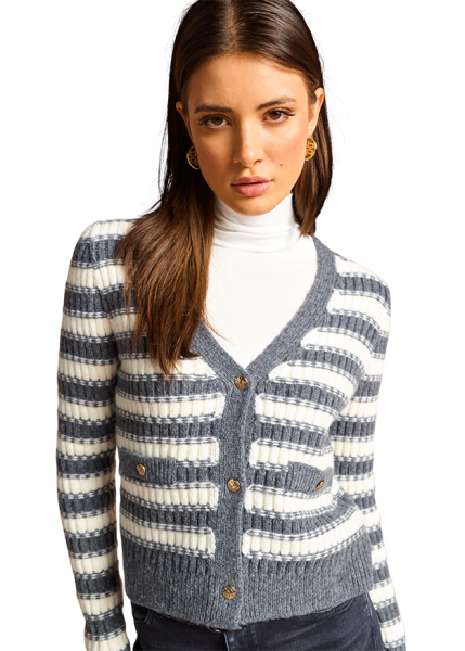 Riani GESTREIFTER CARDIGAN AUS COSY KNIT