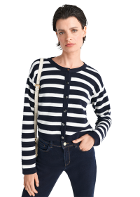 Riani GESTREIFTER CARDIGAN AUS ORGANIC COTTON