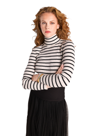 Riani GESTREIFTER ROLLKRAGEN-PULLOVER