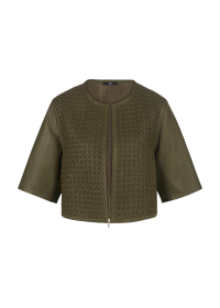 Riani KURZE LEDERJACKE MIT NETZOPTIK