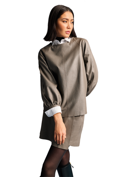 Riani LEDERBLUSE AUS LAMMNAPPA