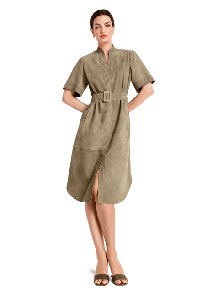 Riani LEDERKLEID MIT GÜRTEL