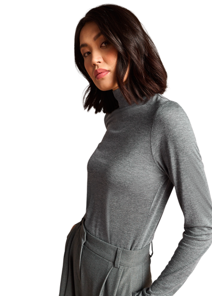 Riani STEHKRAGEN-SHIRT AUS GLAM GREY JERSEY