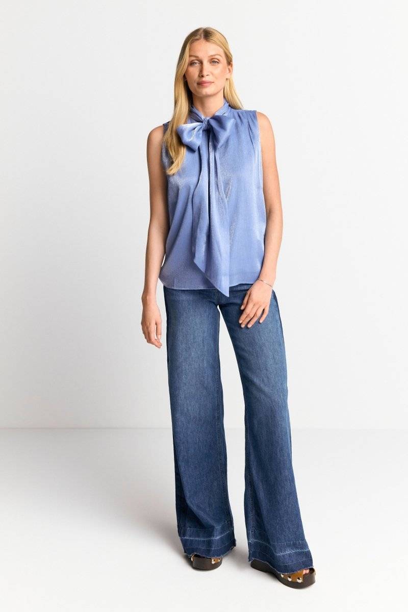 Eich & Royal Ärmellose Schluppenbluse Mit Glanzeffekt