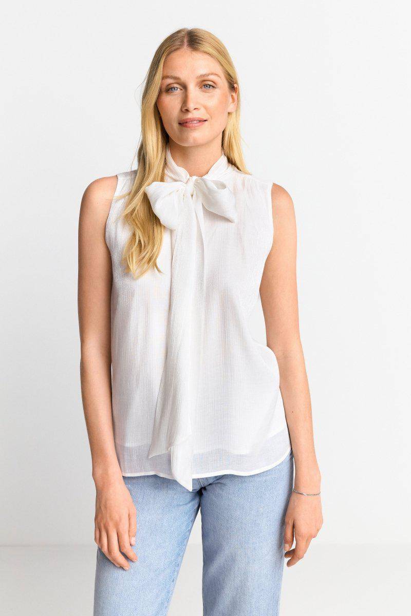 Eich & Royal Ärmellose Schluppenbluse mit Glanzeffekt