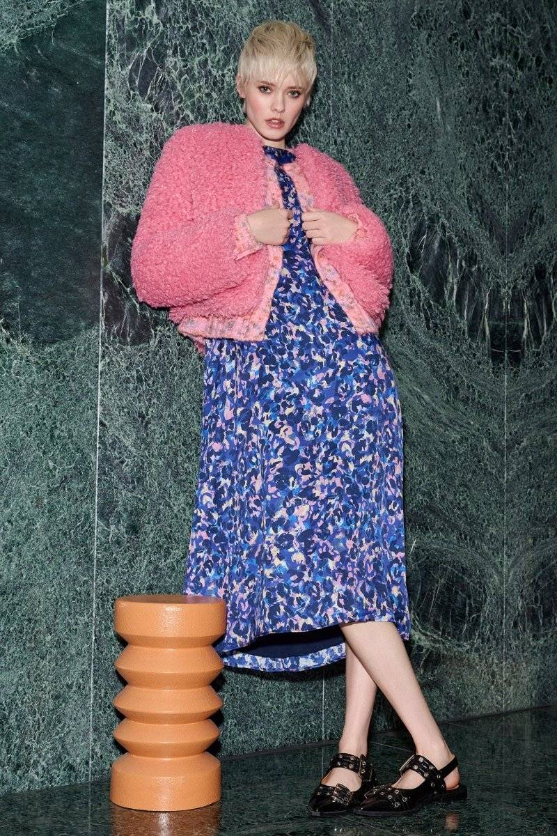 Eich & Royal Blaues Midikleid Mit Leo-Print