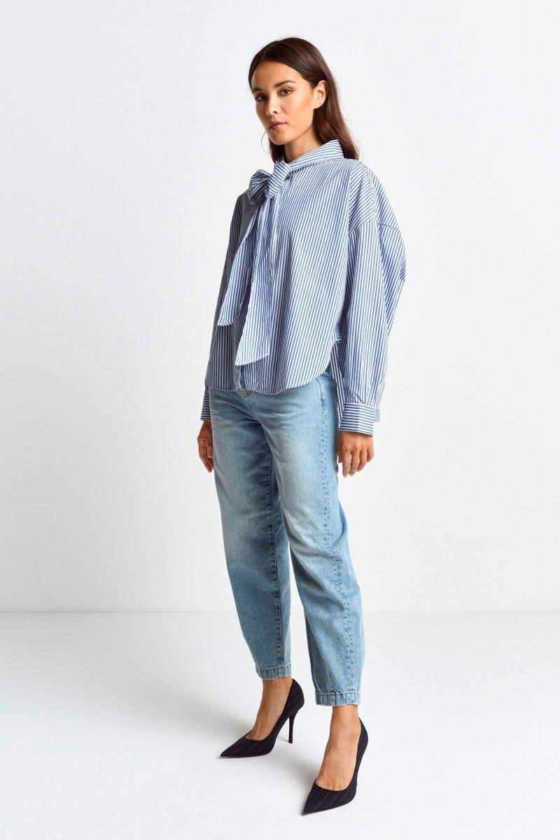 Eich & Royal Bluse Mit Bindekragen