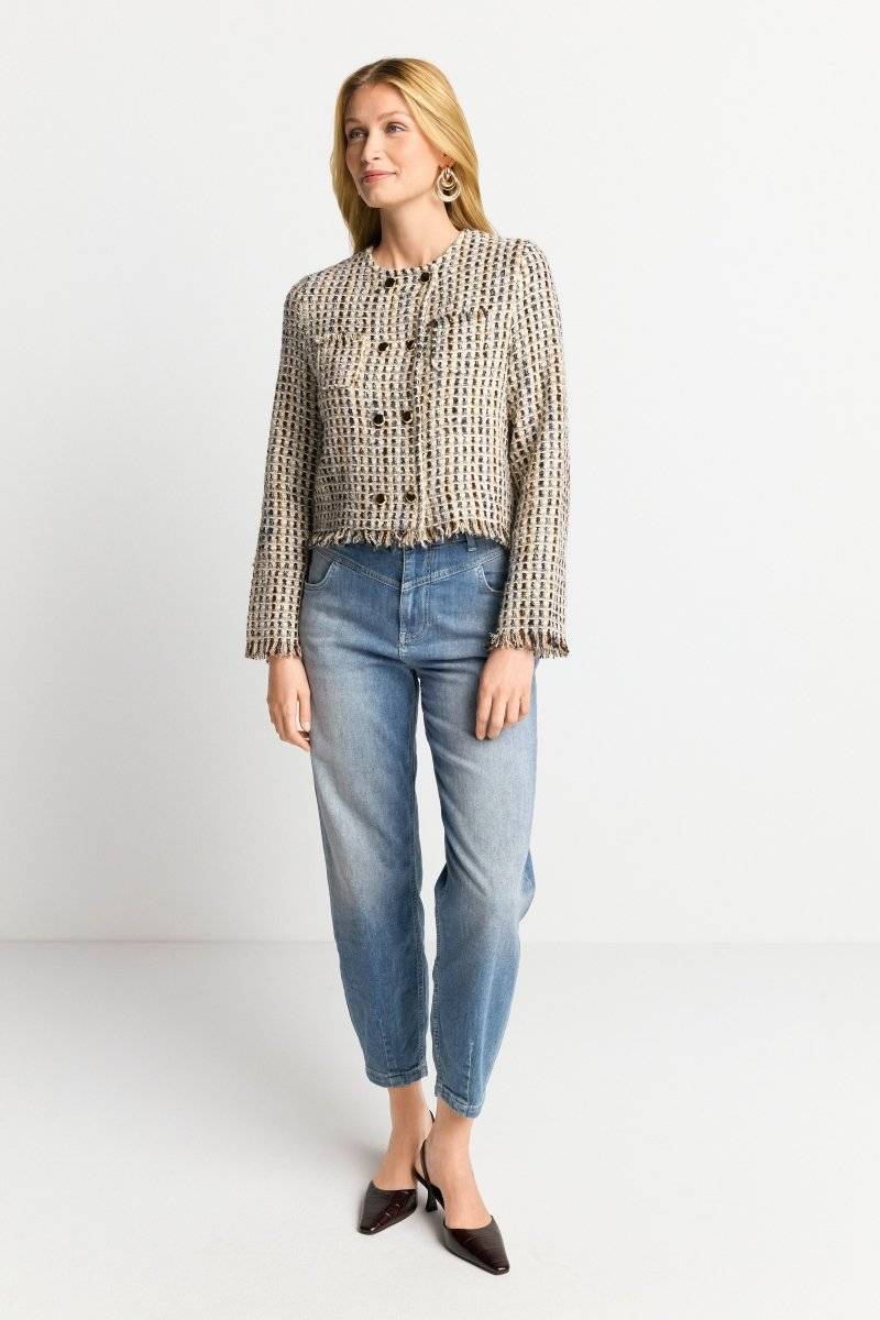 Eich & Royal Bouclé-Jacke Mit Fransen