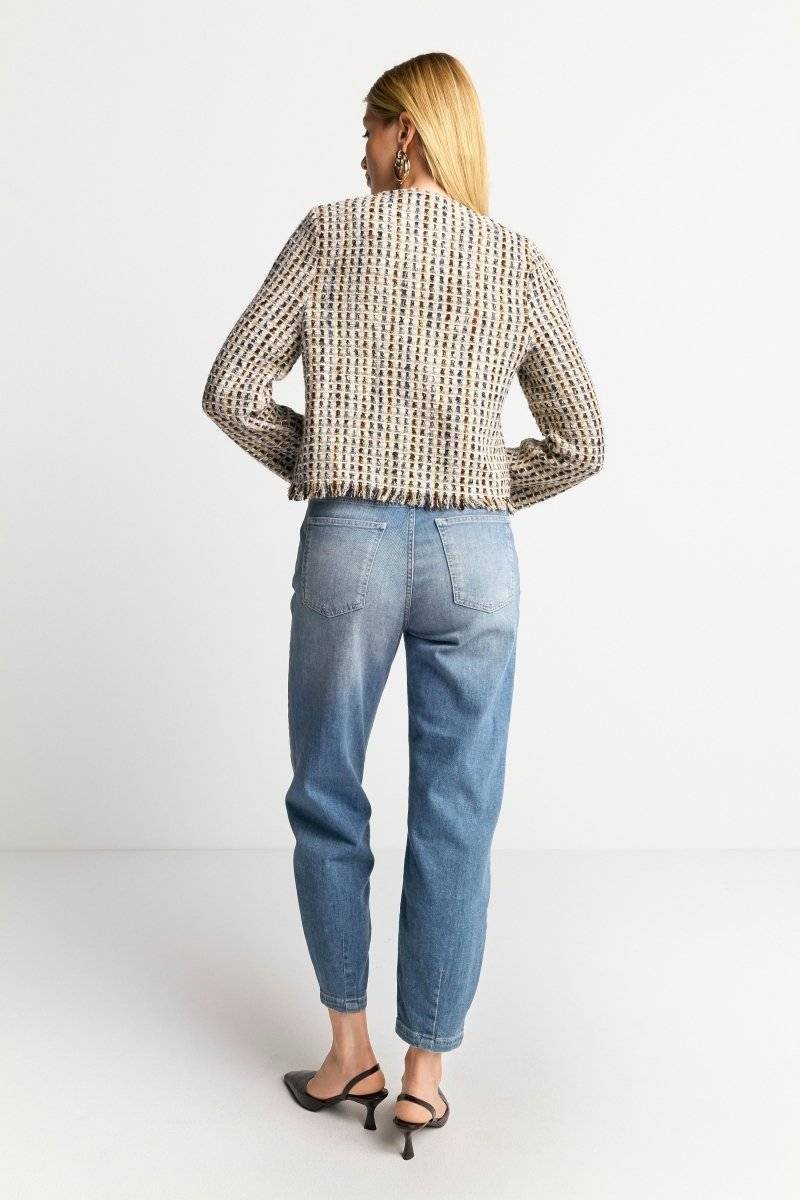 Eich & Royal Bouclé-Jacke Mit Fransen