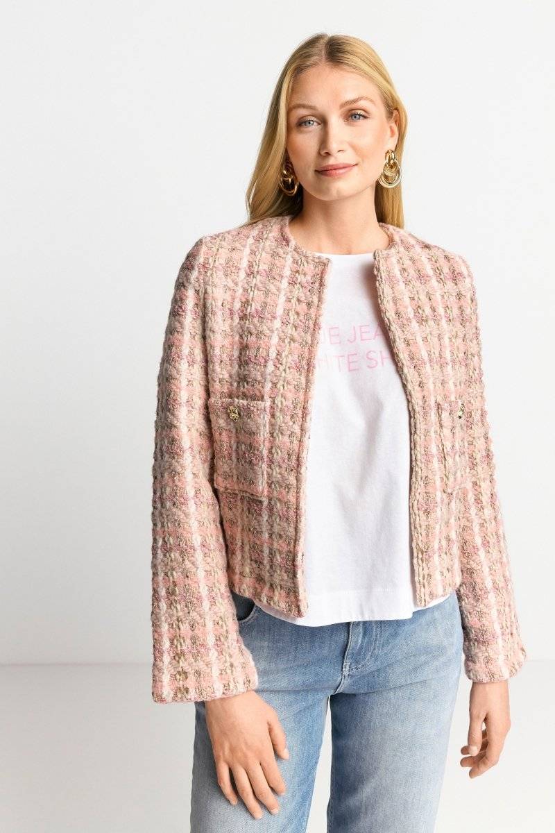 Eich & Royal Bouclé-Jacke Mit Rundhalsausschnitt