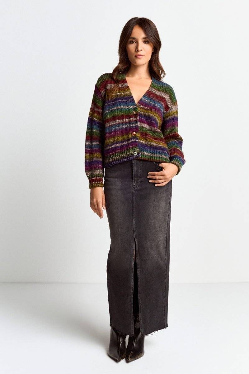 Eich & Royal Cardigan Mit Bunten Kristallknöpfen