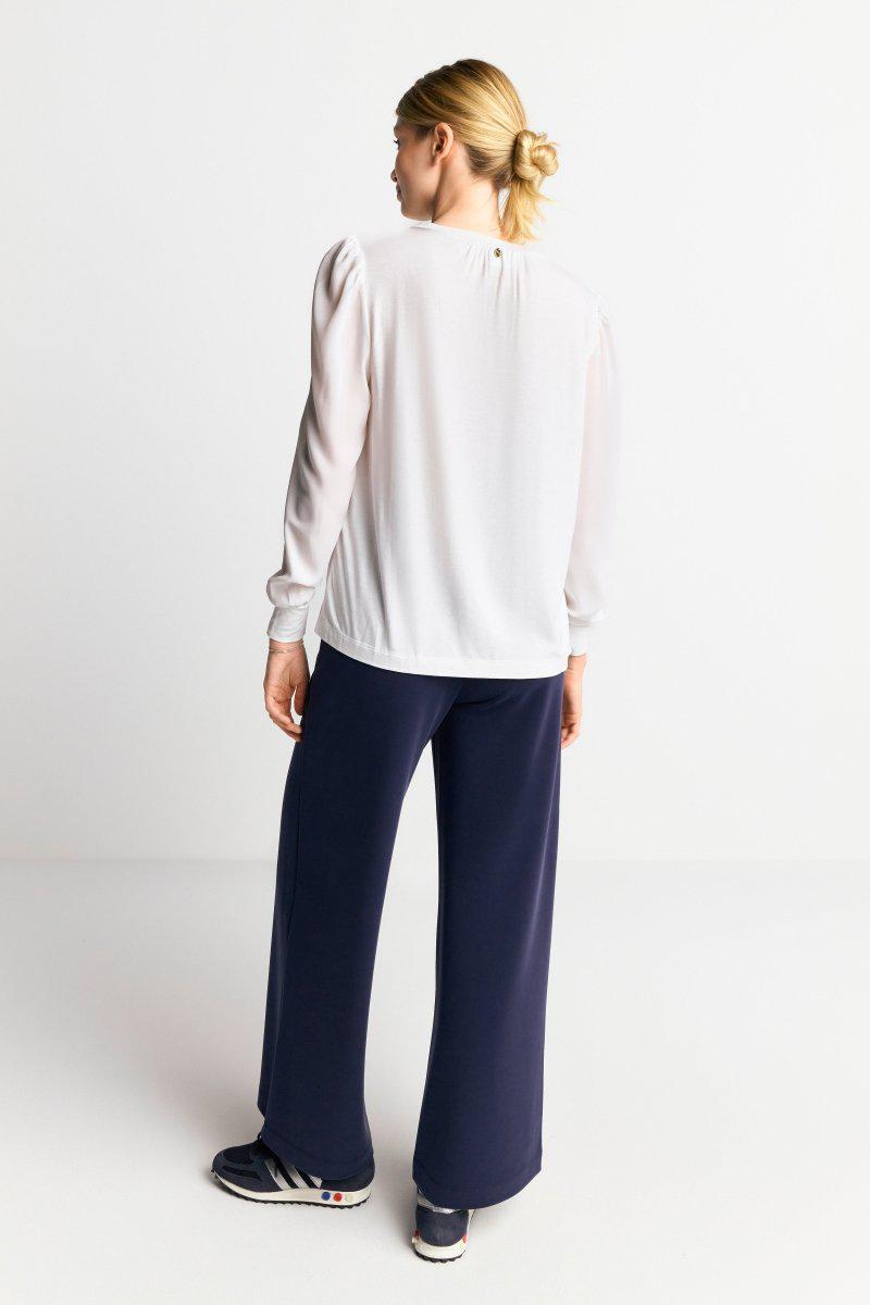 Eich & Royal Chiffonbluse Mit Rundhalsausschnitt