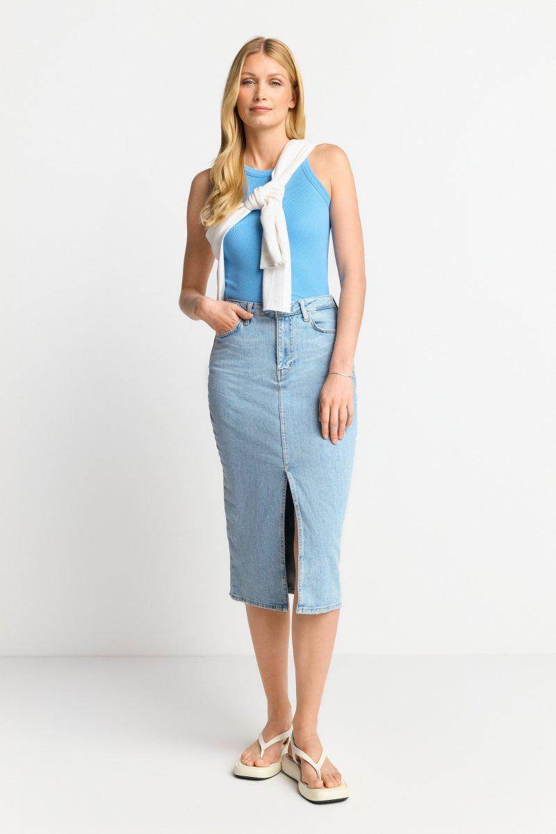 Eich & Royal Figurbetontes Rib-Top In Cruise Blue