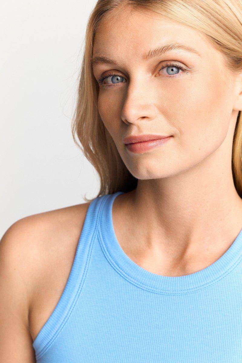 Eich & Royal Figurbetontes Rib-Top In Cruise Blue