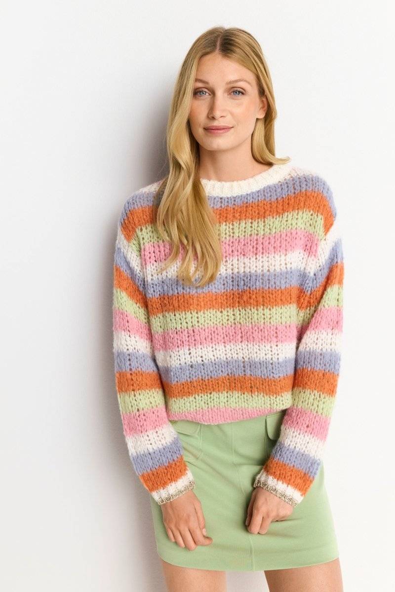 Eich & Royal Gestreifter Grobstrickpullover
