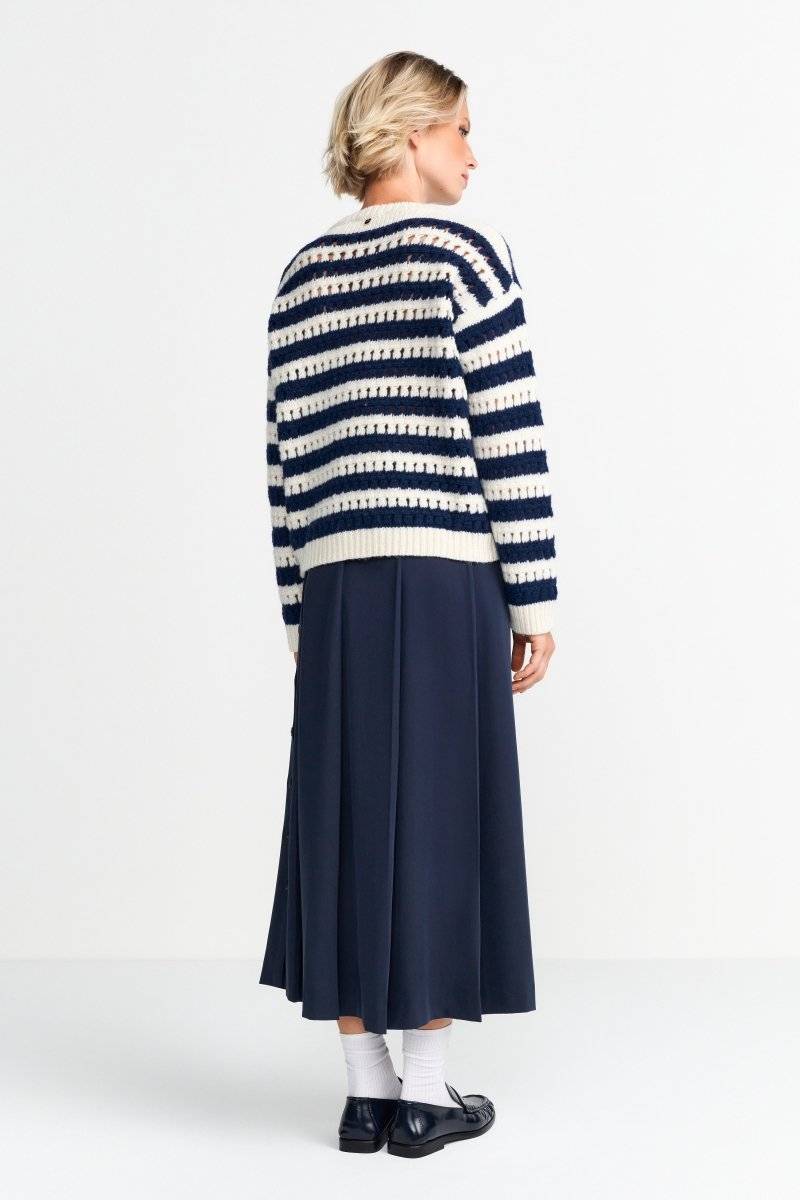 Eich & Royal Gestreifter Lochstrickpullover