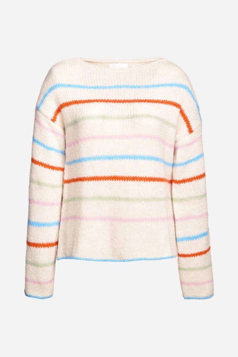 Eich & Royal Gestreifter Pullover In Perlweiß