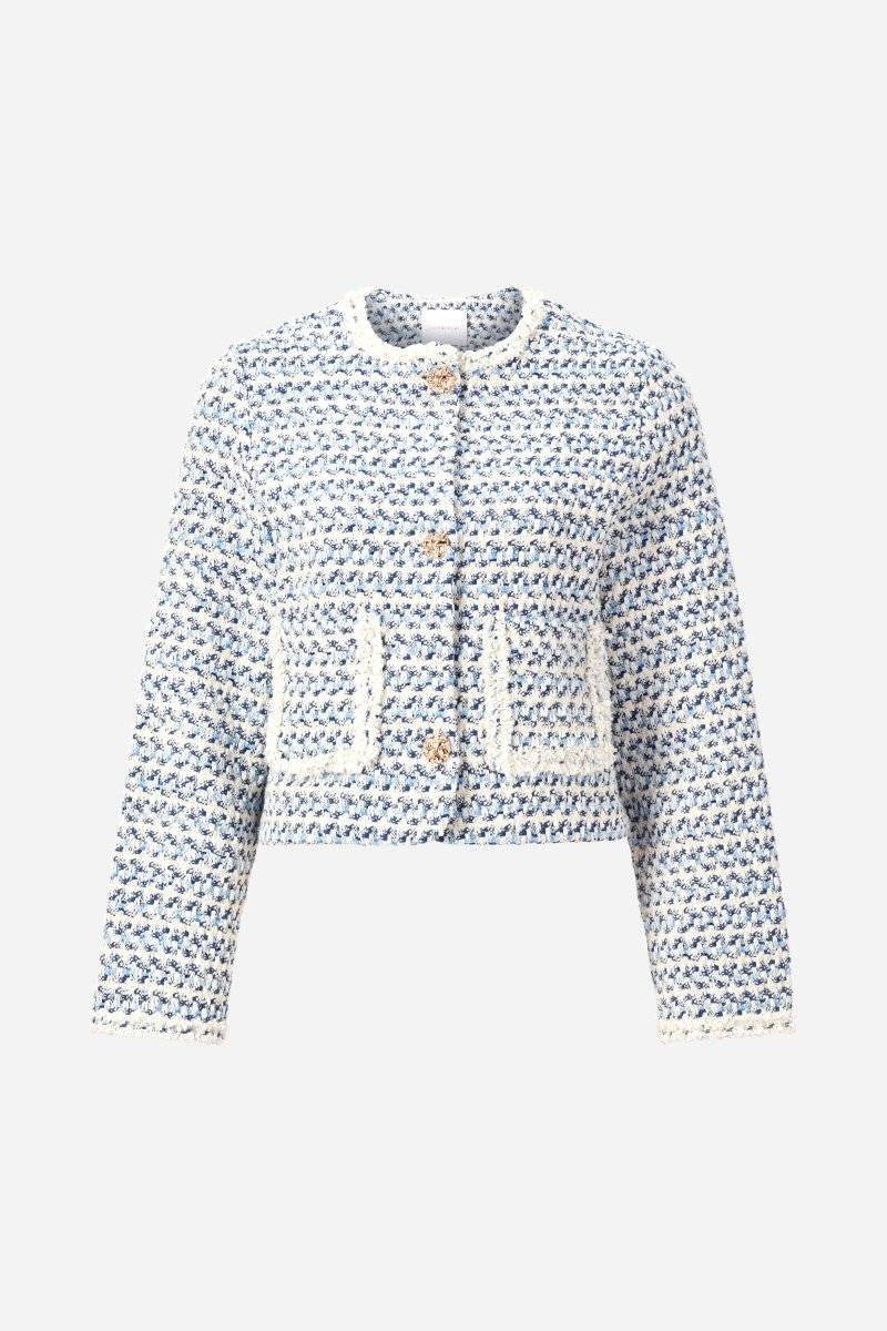 Eich & Royal Kurze Bouclé-Jacke In Blauweiß