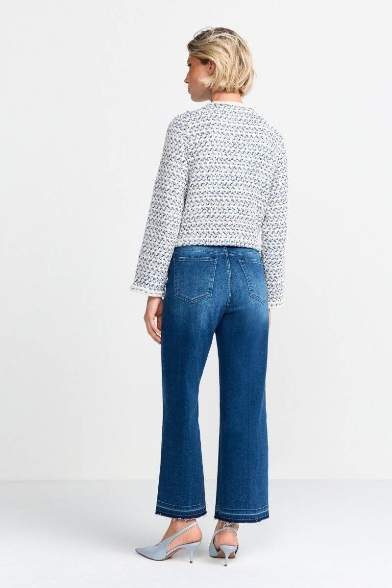 Eich & Royal Kurze Bouclé-Jacke In Blauweiß