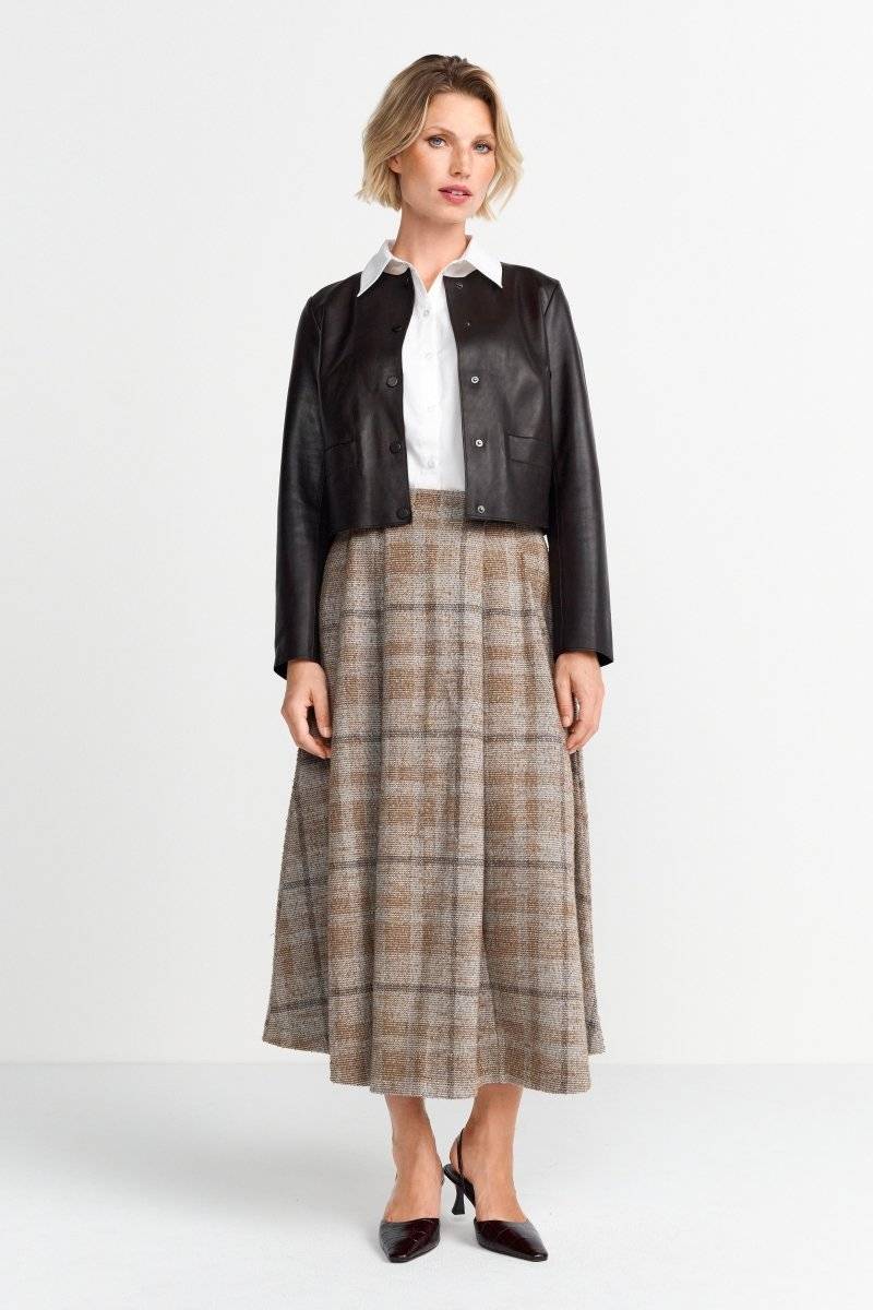 Eich & Royal Kurze Lederjacke Mit Druckknöpfen