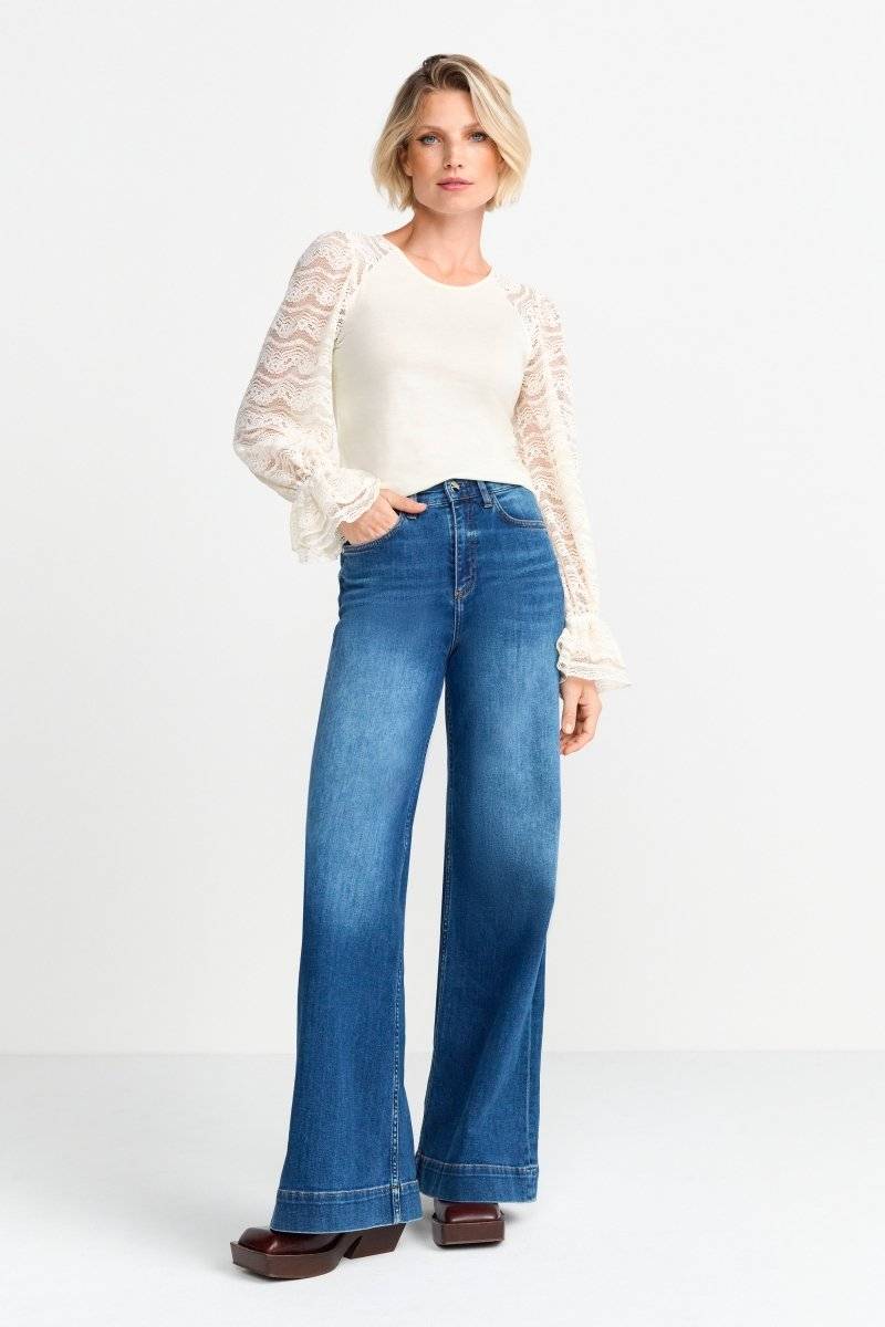 Eich & Royal Longsleeve mit Spitzenärmeln