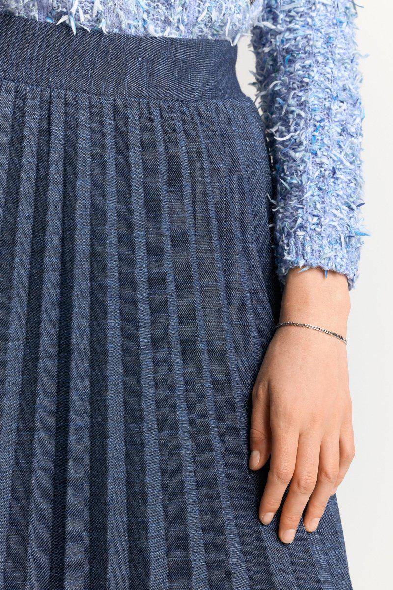 Eich & Royal Plisseerock In Denim-Optik