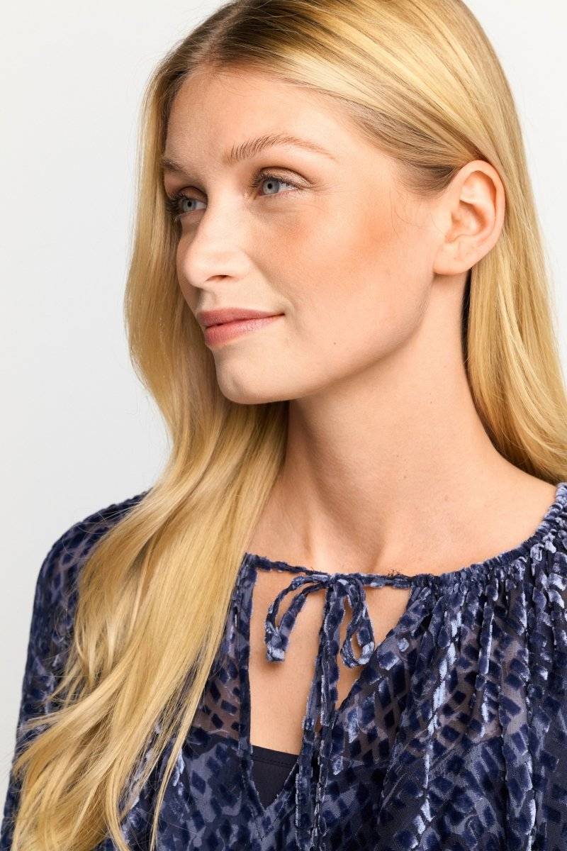 Eich & Royal Samtbluse Mit Ballonärmeln