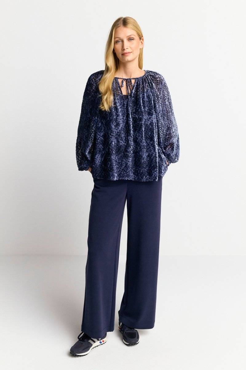 Eich & Royal Samtbluse Mit Ballonärmeln