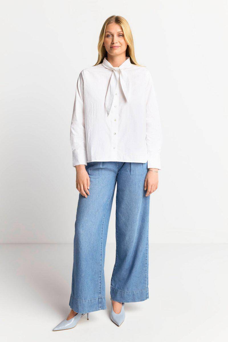 Eich & Royal Weiße Bluse Mit Bindekragen