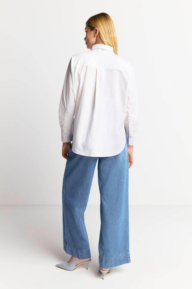 Eich & Royal Weiße Bluse Mit Bindekragen