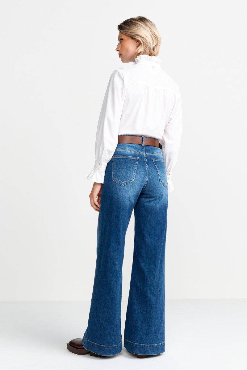 Eich & Royal Weiße Bluse Mit Rüschenkragen