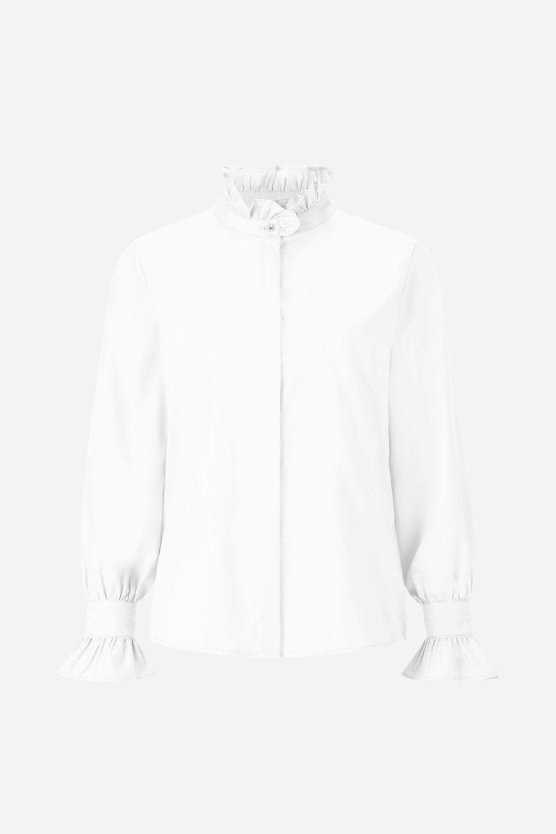 Eich & Royal Weiße Bluse Mit Rüschenkragen