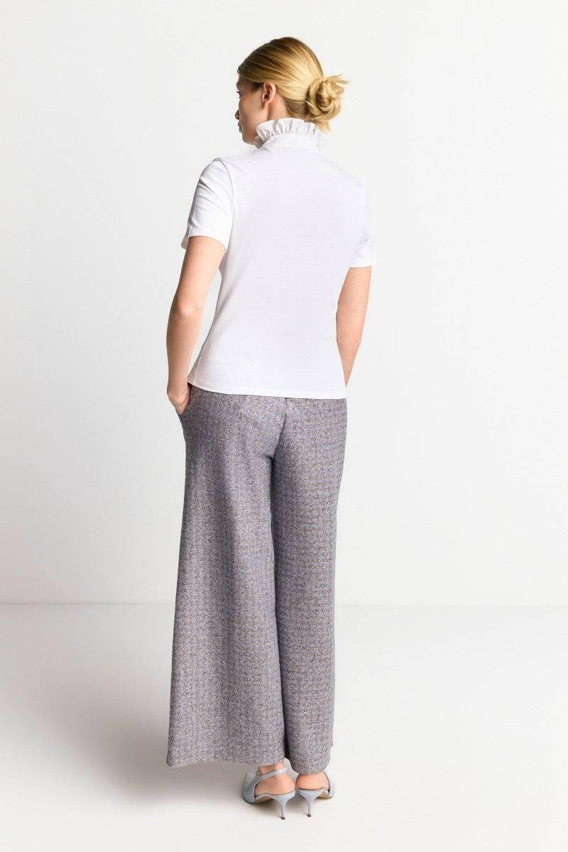 Eich & Royal Weißes T-Shirt Mit Frill-Kragen