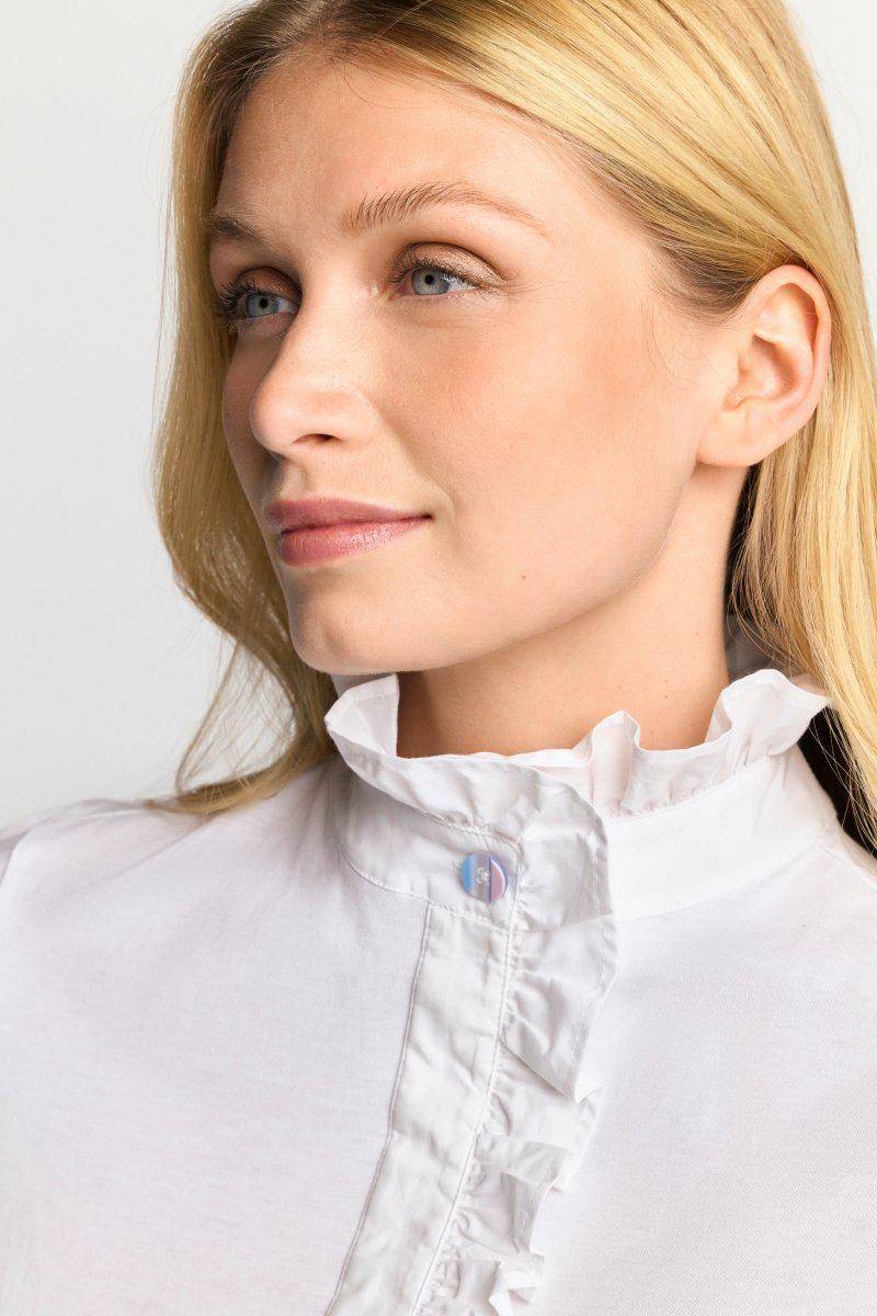 Eich & Royal Weißes T-Shirt Mit Frill-Kragen