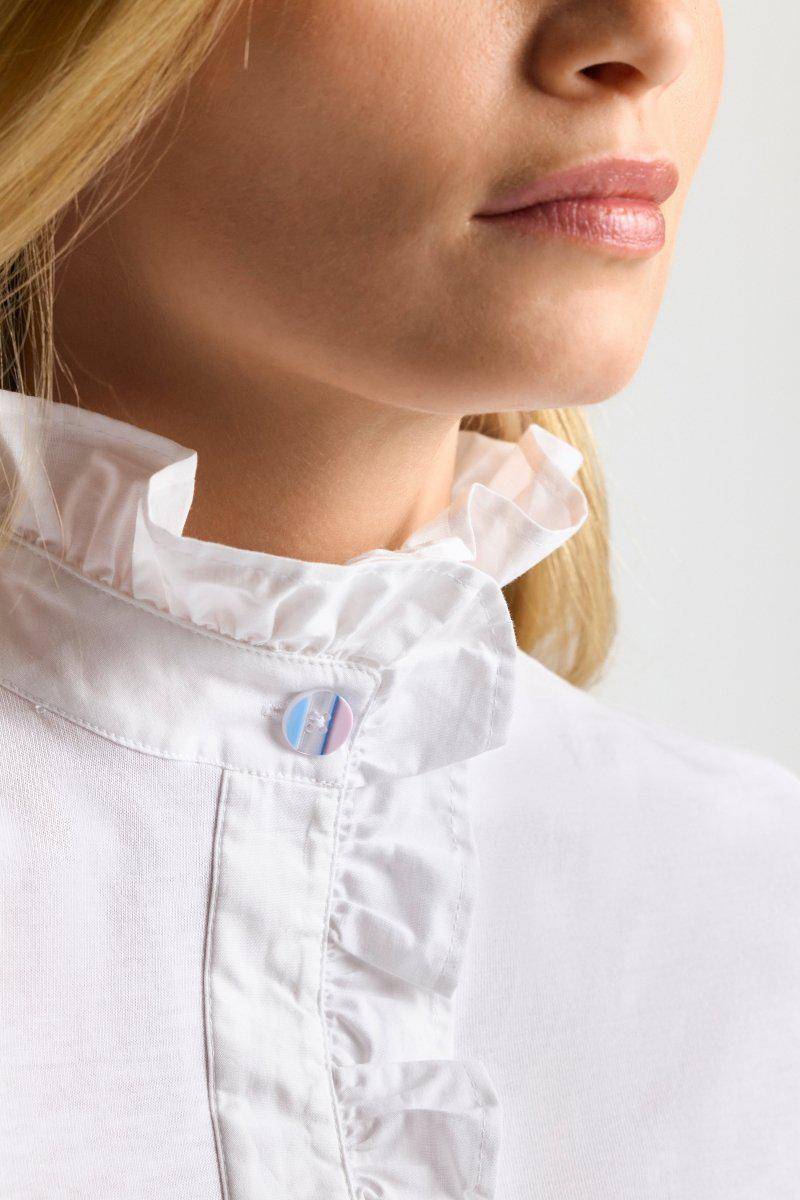 Eich & Royal Weißes T-Shirt Mit Frill-Kragen