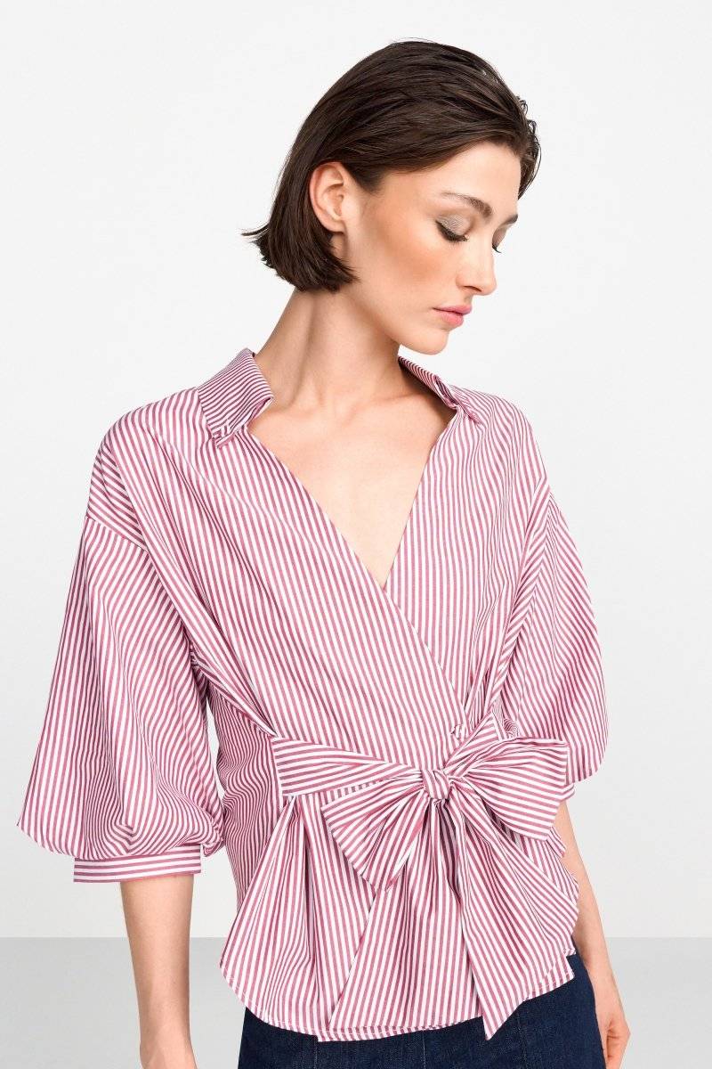 Eich & Royal Wickelbluse Mit V-Neck Und Streifen