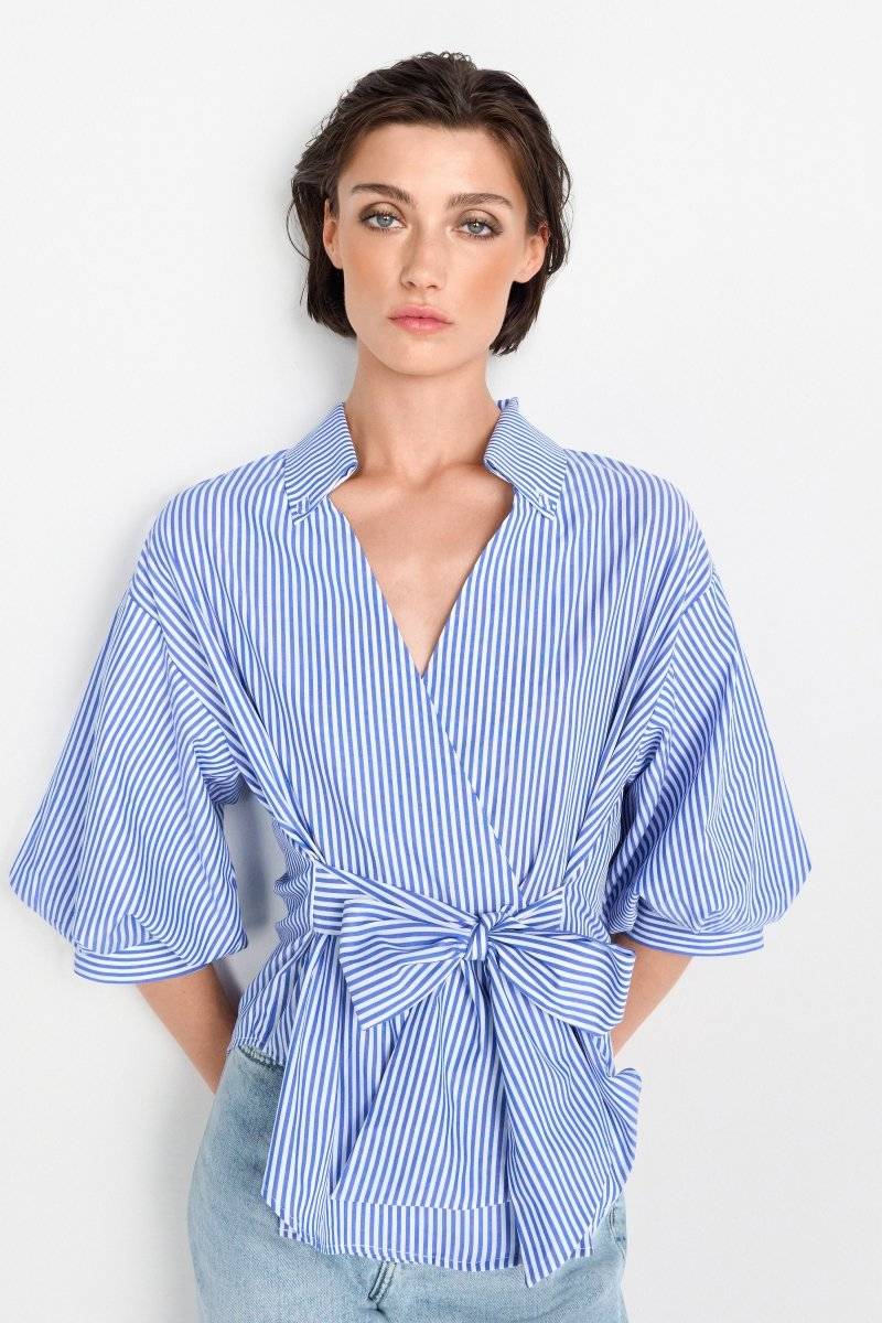 Eich & Royal Wickelbluse Mit V-Neck Und Streifen