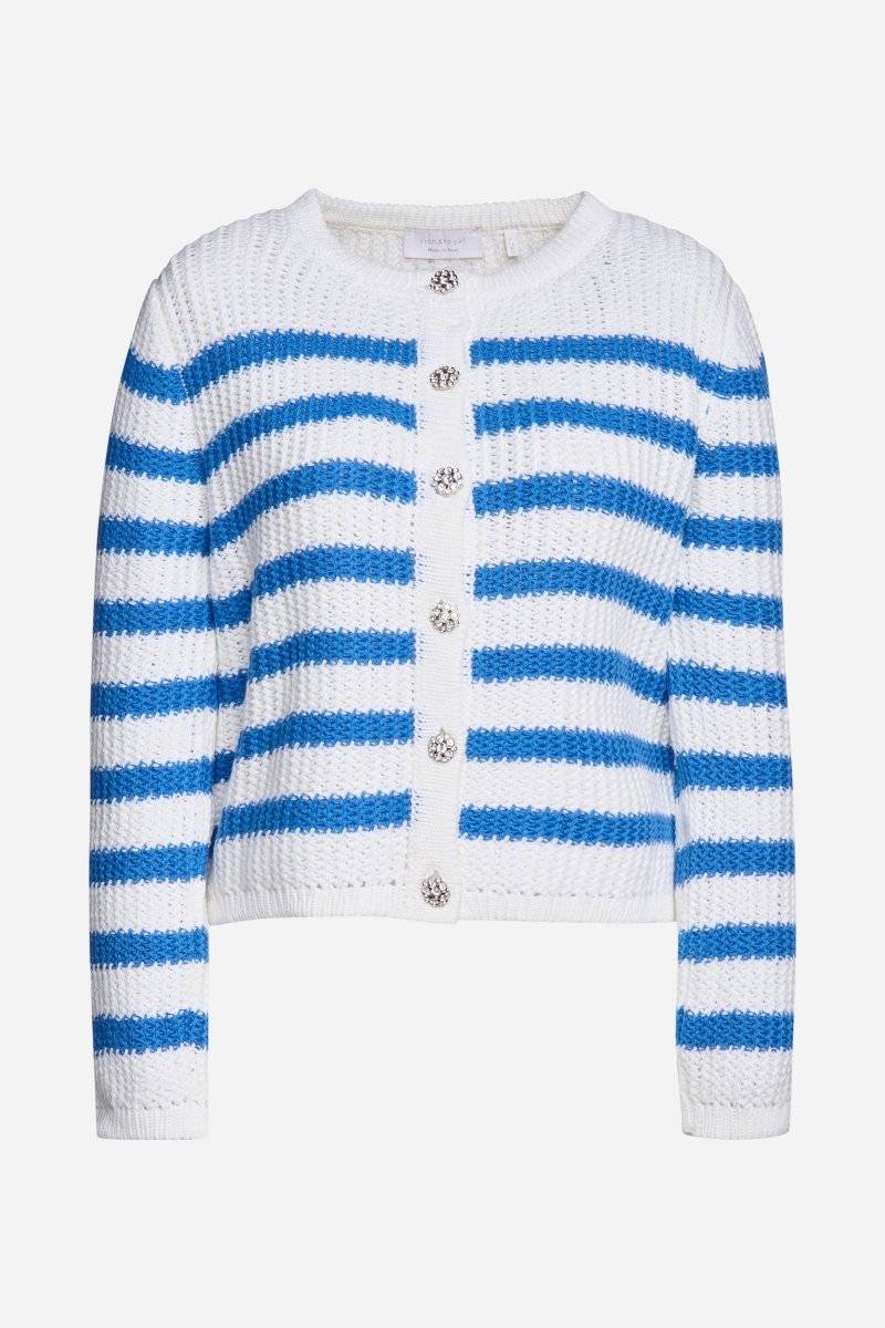 Eich & Royal Gestreifter Cardigan Mit Kristallknöpfen