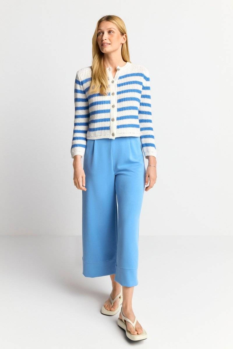 Eich & Royal Gestreifter Cardigan Mit Kristallknöpfen