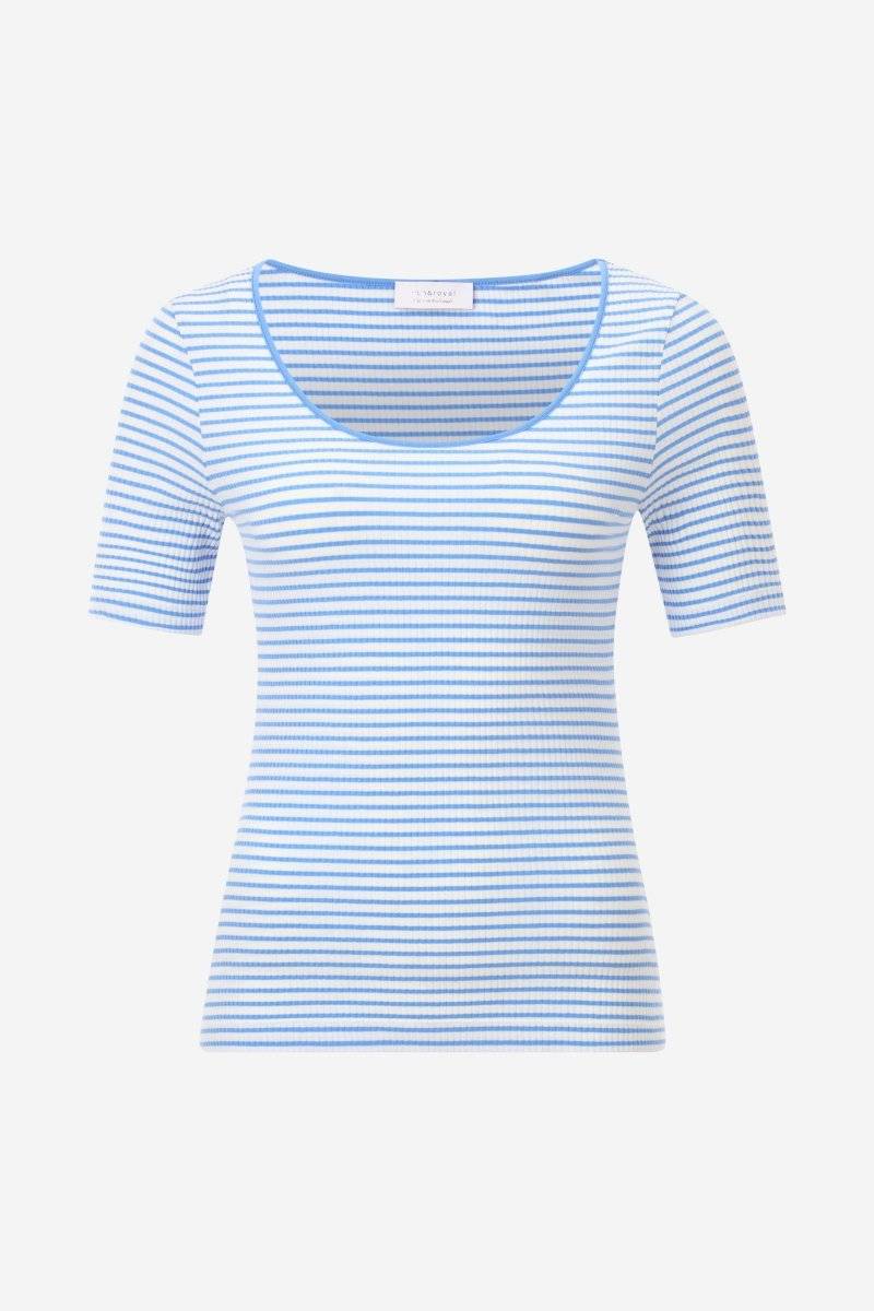 Eich & Royal Gestreiftes T-Shirt In Feiner Rib-Struktur