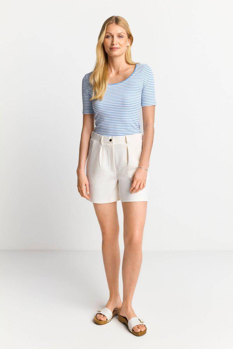 Eich & Royal Gestreiftes T-Shirt In Feiner Rib-Struktur